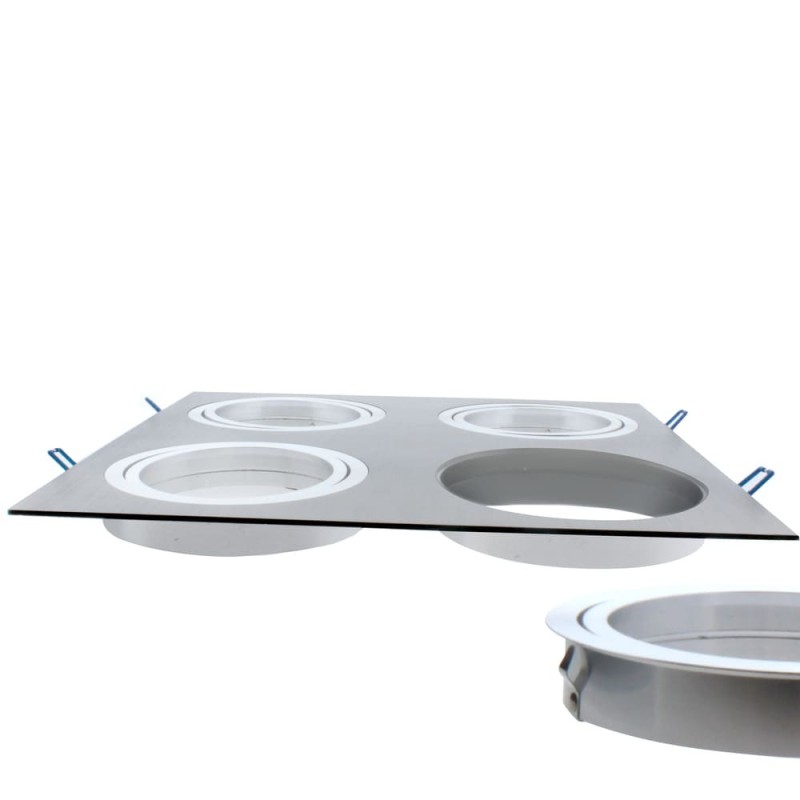 Helium QR111 Quad Recessed Light Aluminium