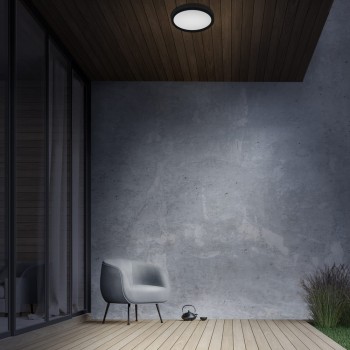 Cristal Record-Gelys Φωτιστικό Οροφής LED 18W IP54 4000K 1440Lm Στρογγυλό, Ανθρακί Γκρι