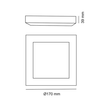 Cristal Record-Know Φωτιστικό Οροφής LED 12W 4000K τετράγωνο, λευκό