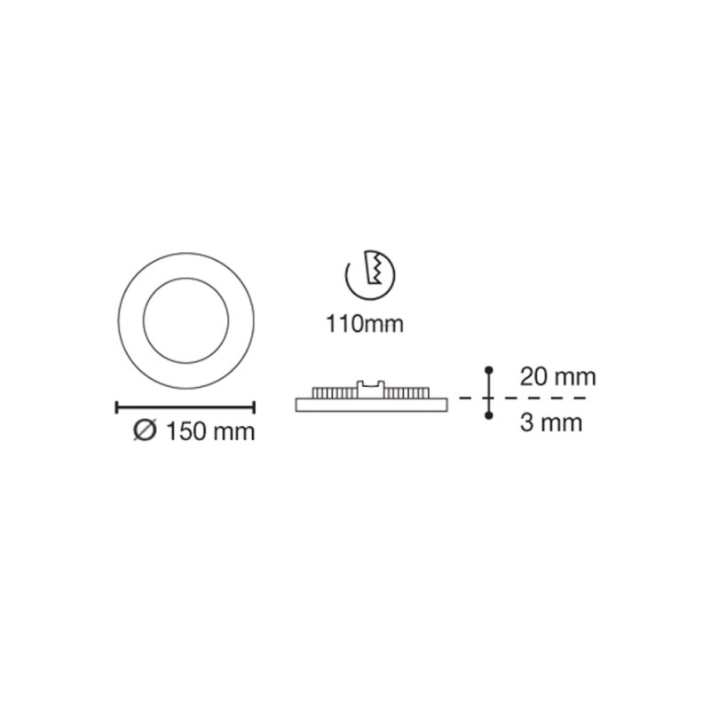 Cristal Record-Novo Lux Φωτιστικό Οροφής LED Χωνευτό 6W Στρογγυλό, Κόκκινο