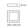 Novo Surface Mounted LED Downlight SQ 20W Grey 3000K