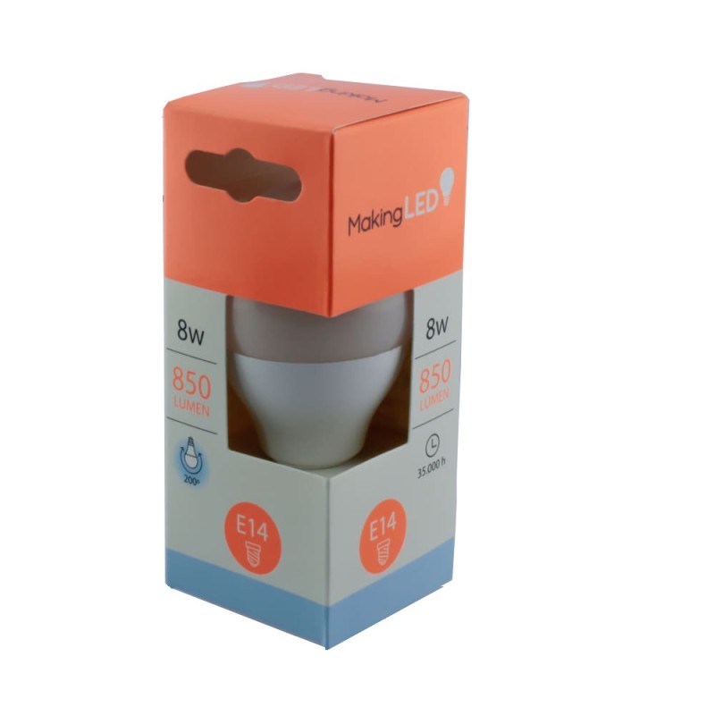 Light bulb G45 E14 8W 6000K