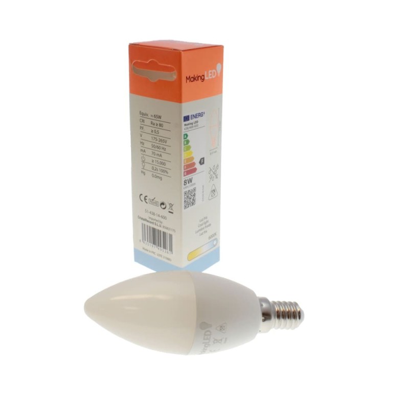 Light bulb C37 E14 8W 6000K