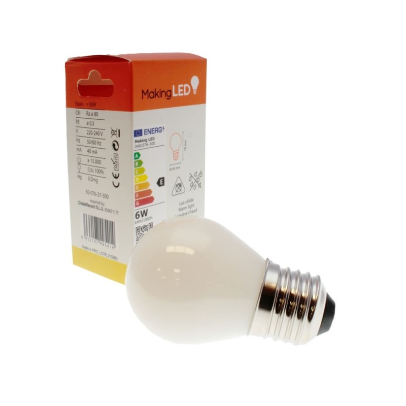 Milky LED Light Bulb G45 E27 6W 620Lm 4000K