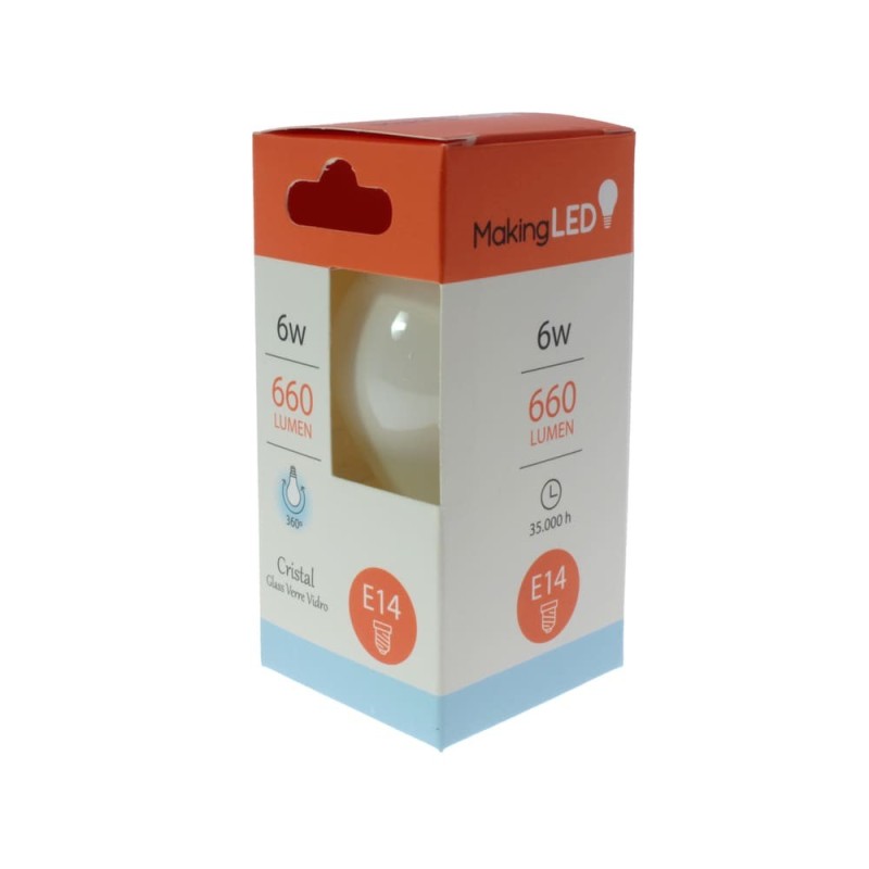 Milky LED Light Bulb G45 E14 6W 660Lm 6000K