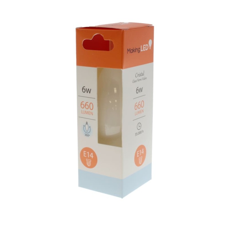 Milky LED Light Bulb C37 E14 6W 3000K