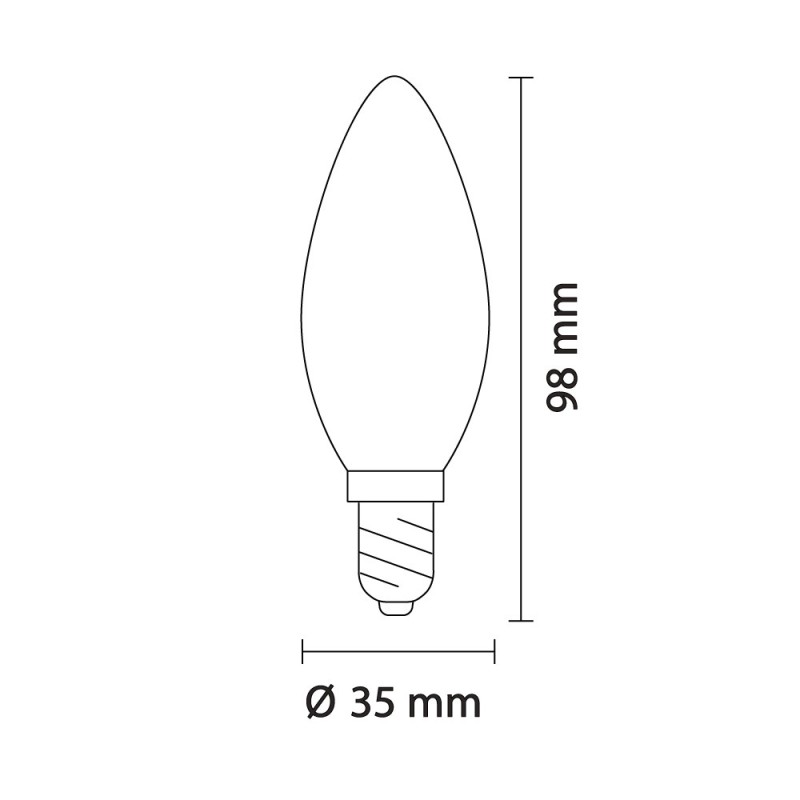 Milky LED Light Bulb C37 E14 6W 4000K