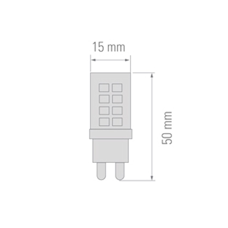 Pack of 2 LED Bulbs G9 3.5W 370Lm 4000K