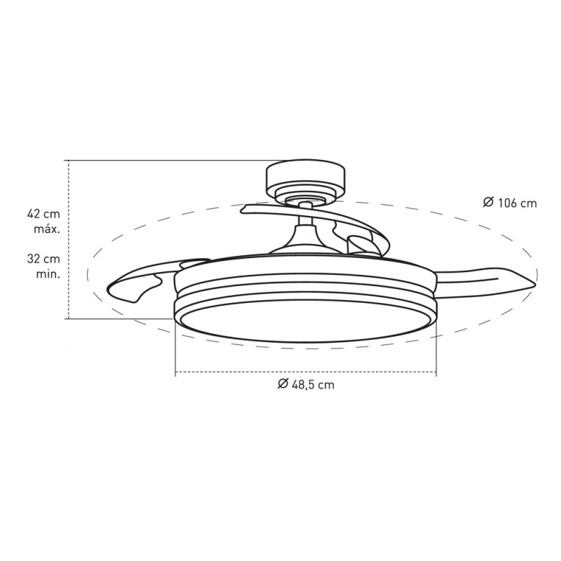 Cristal Record-Ανεμιστήρας οροφής Aneto LED 72W Nickel ΚΩΔ.-85-066-72-002