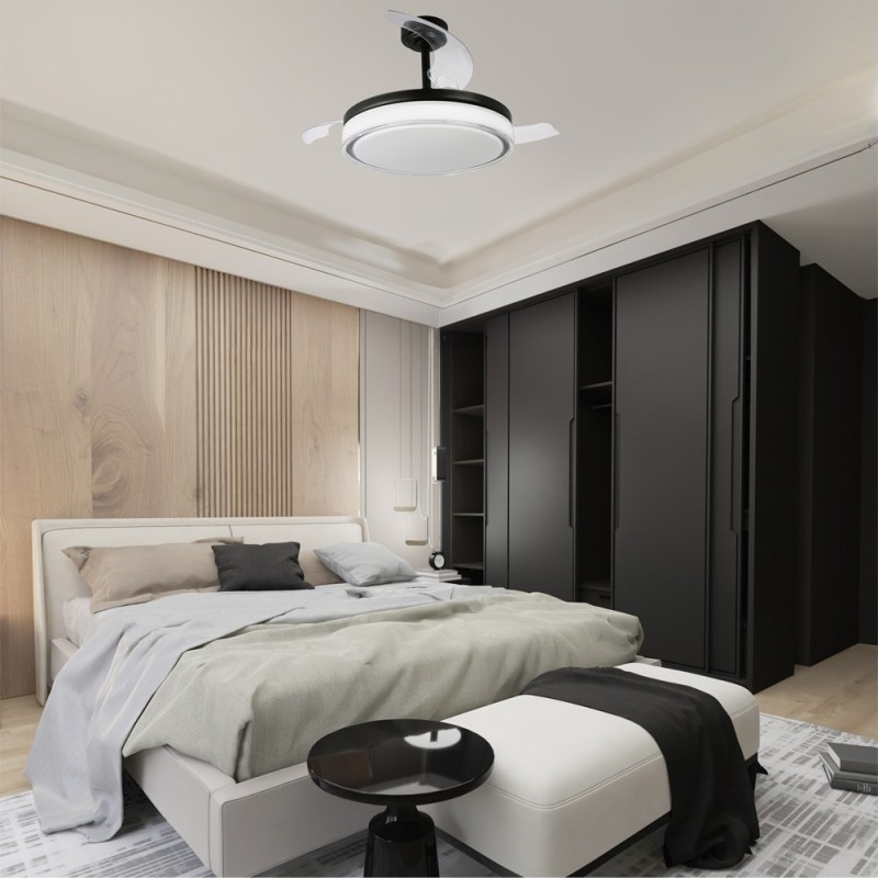 Cristal Record-Ανεμιστήρας οροφής Aneto LED 72W 7920Lm Μαύρο ΚΩΔ.-85-066-72-180
