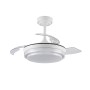 Cristal Record-Ανεμιστήρας οροφής Lander Mini LED λευκός 46W 5520 Lm CCT με πτυσσόμενα πτερύγια