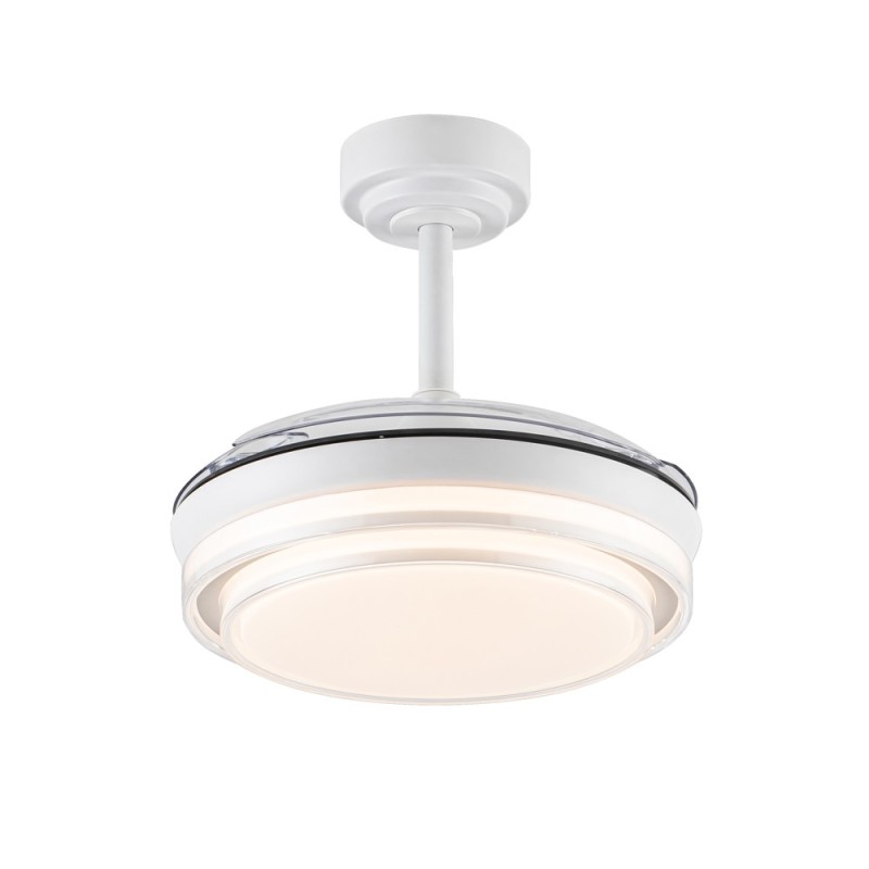 Cristal Record-Ανεμιστήρας οροφής Lander Mini LED λευκός 46W 5520 Lm CCT με πτυσσόμενα πτερύγια