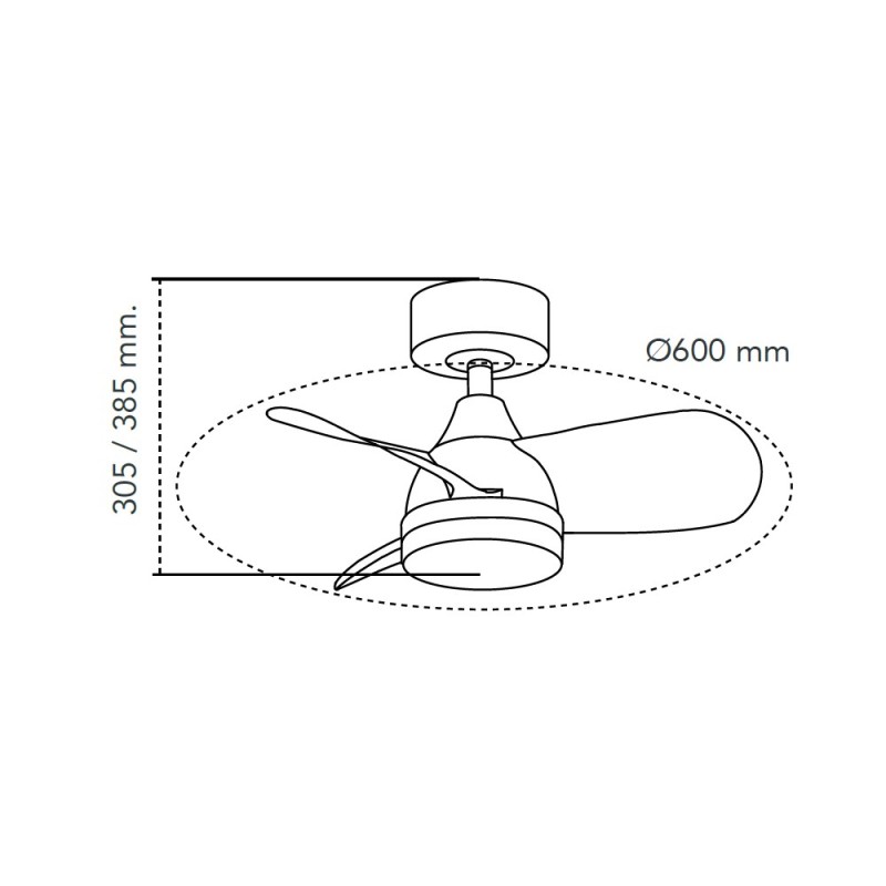 Cristal Record-Ανεμιστήρας Οροφής Bryan Mini LED 18W ΚΩΔ.-85-108-60-100