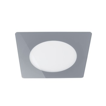 Cristal Record-Novo Lux Φωτιστικό Οροφής LED Χωνευτό 6W Τετράγωνο, Γκρι