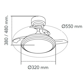 Cristal Record-Ανεμιστήρας οροφής Antila Mini XS LED 40W Γκρι ΚΩΔ.-85-094-22-281