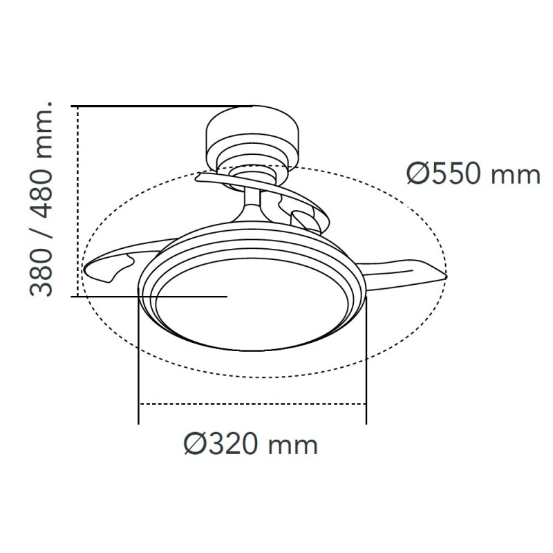 Cristal Record-Antila Mini XS Ανεμιστήρας οροφής LED 40W Μαύρος ΚΩΔ.-85-094-22-180