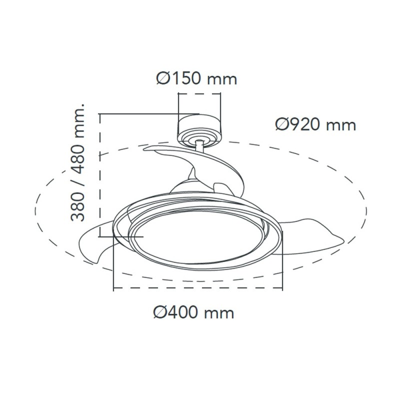 Cristal Record-Ανεμιστήρας οροφής Antila Mini LED 45W Γκρι ΚΩΔ.-85-094-36-281
