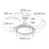 Cristal Record-Ανεμιστήρας οροφής Antila LED 65W Γκρι ΚΩΔ.-85-094-42-281