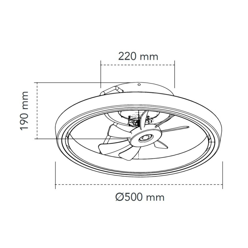 Cristal Record-Ανεμιστήρας οροφής Dinirot LED 50W Black ΚΩΔ.-85-009-50-180