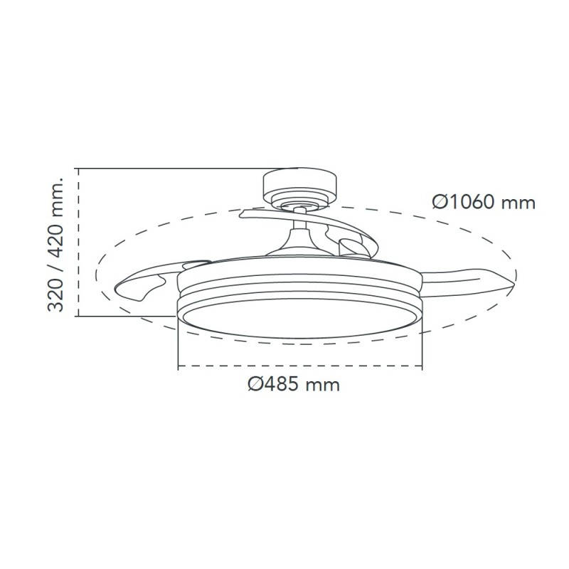 Cristal Record-Moss Nickel Ανεμιστήρας οροφής LED 72W ΚΩΔ.-85-065-72-002