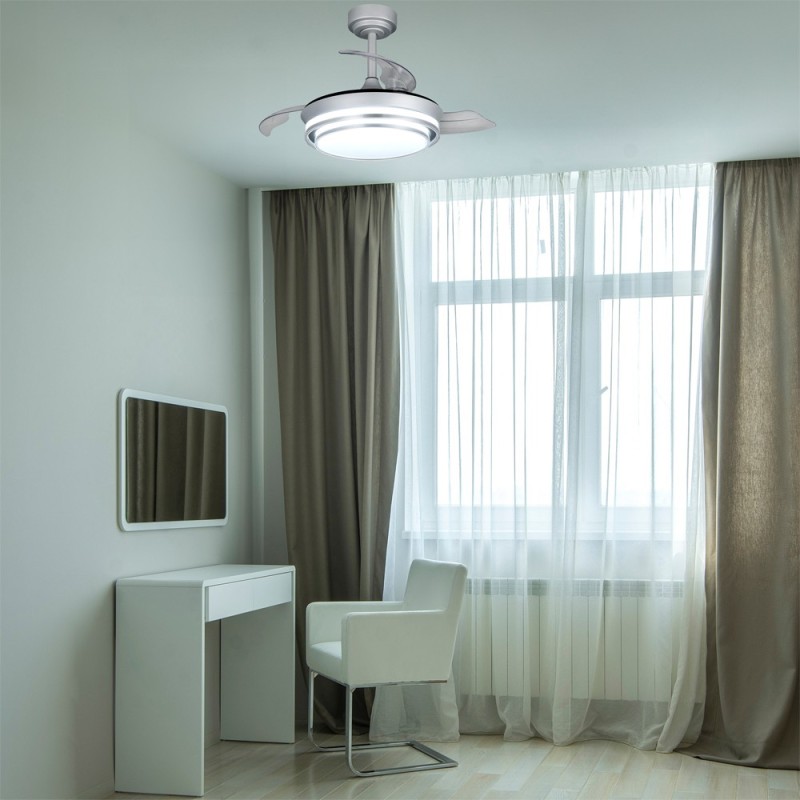 Cristal Record-Ανεμιστήρας οροφής Lander Mini Silver LED 46W ΚΩΔ.- 85-011-36-281