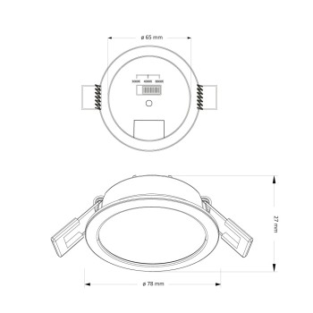 Lannic LED Downlight 7W 350Lm CCT Grey