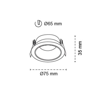 Domino Recessed Light IP65 1xGU10 White