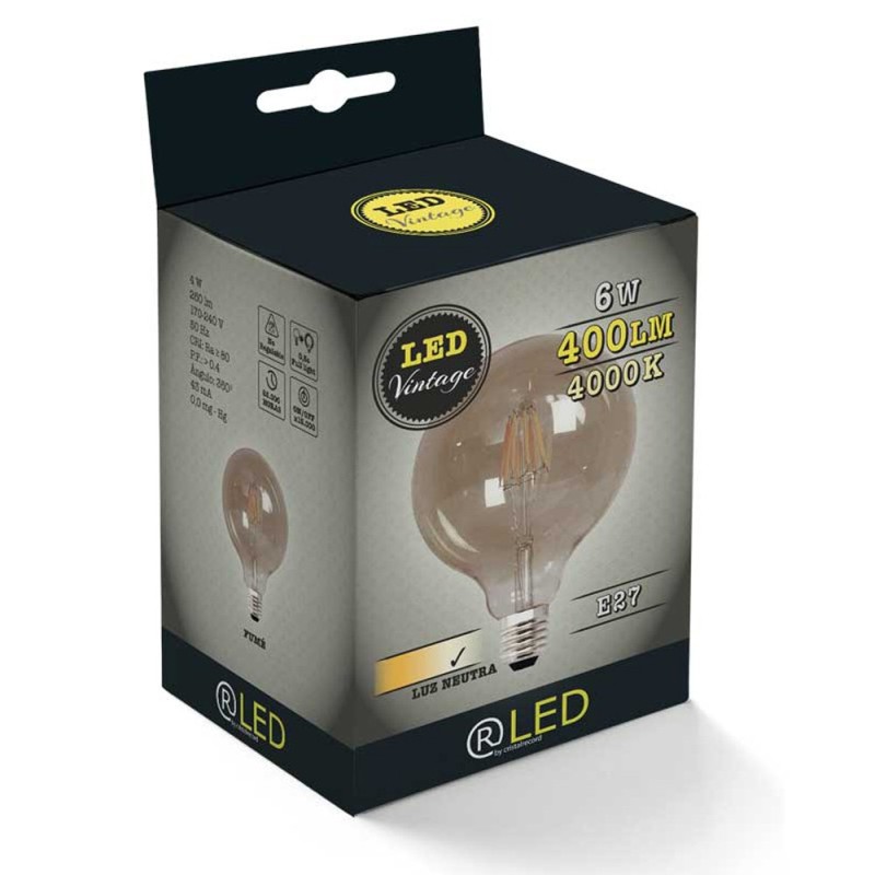 LED Bulb Smoked G125 E27 6W 400Lm 4000K