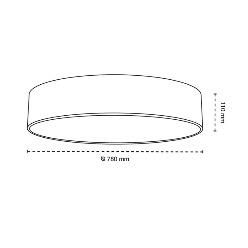 Cristal Record-Fabi Φωτιστικό οροφής LED 80W 5500Lm CCT, Γκρι