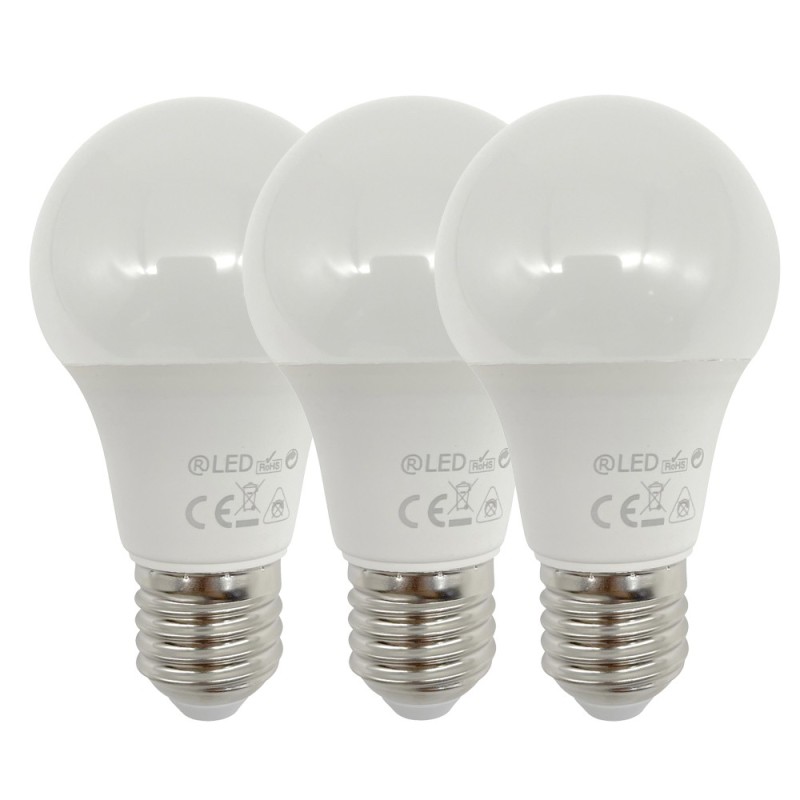 Pack of 3 LED Bulbs E27 A60 8W 806Lm 4000K