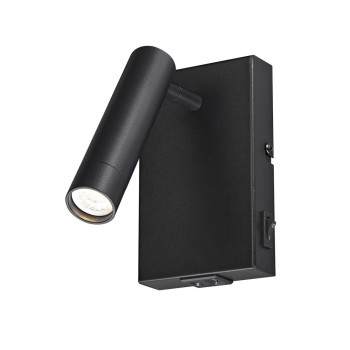 Cristal Record-Slim Επιτοίχιο φωτιστικό USB (1xG9), Μαύρο