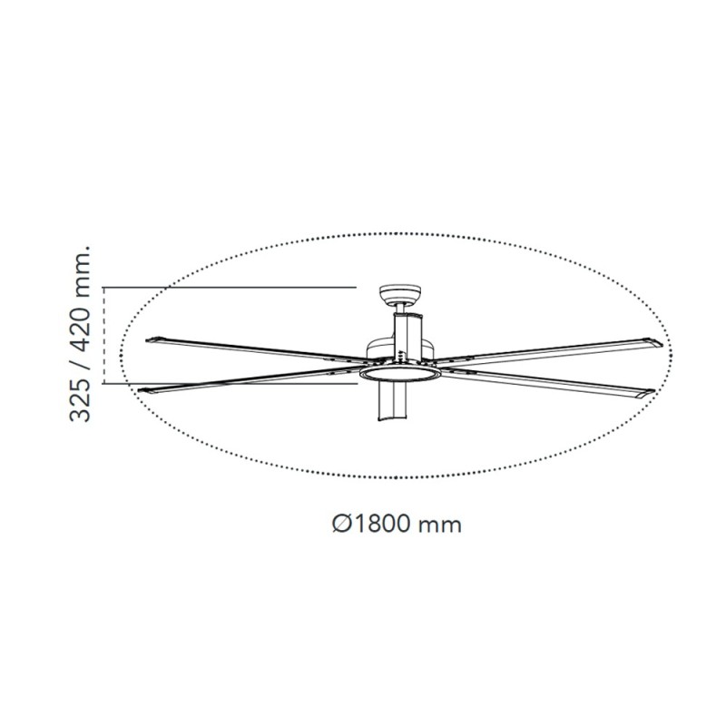 Cristal Record-Ανεμιστήρας οροφής BigBen LED 20W 2000Lm ΚΩΔ.-85-960-18-180