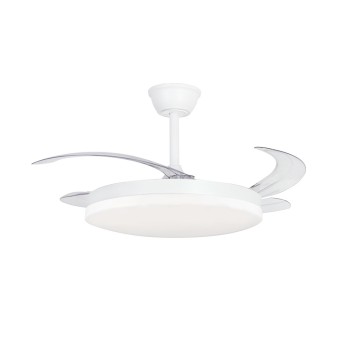 Cristal Record-Milky L Evo Ανεμιστήρας Οροφής LED 72W 7920Lm CCT Πτυσσόμενα Πτερύγια Smart