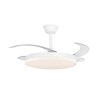 Cristal Record-Milky L Evo Ανεμιστήρας Οροφής LED 72W 7920Lm CCT Πτυσσόμενα Πτερύγια Smart