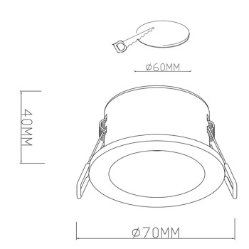 Recessed Round White 70mm 1xGU10 PAR11