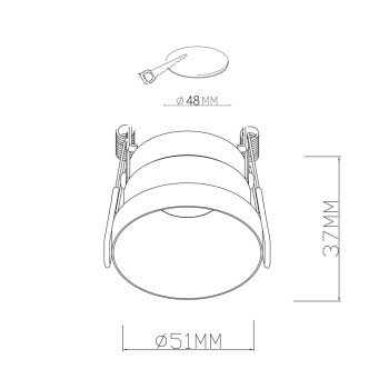 Recessed Round White 51mm 1xGU10 PAR11