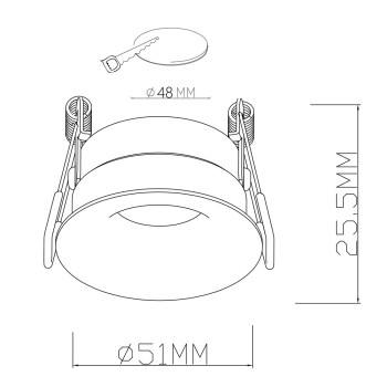 Recessed Round White 51mm 1xGU10 PAR11