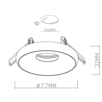 Recessed Round White 77mm 1xGU10 PAR11
