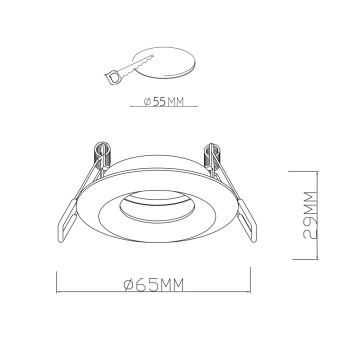 Recessed Round White 65mm 1xGU10 PAR11