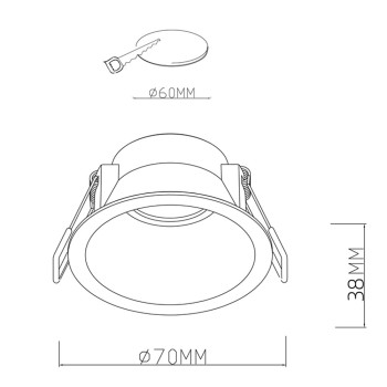 Recessed Round White 70mm 1xGU10 PAR11