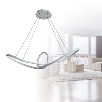 Cristal Record-Lidias Κρεμαστό Φωτιστικό LED 60W 5000Lm 3CCT DIM,  Λευκό
