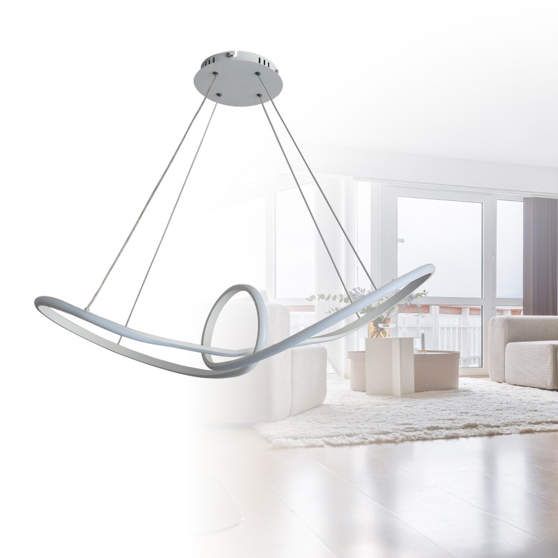 Cristal Record-Lidias Κρεμαστό Φωτιστικό LED 60W 5000Lm 3CCT DIM,  Λευκό