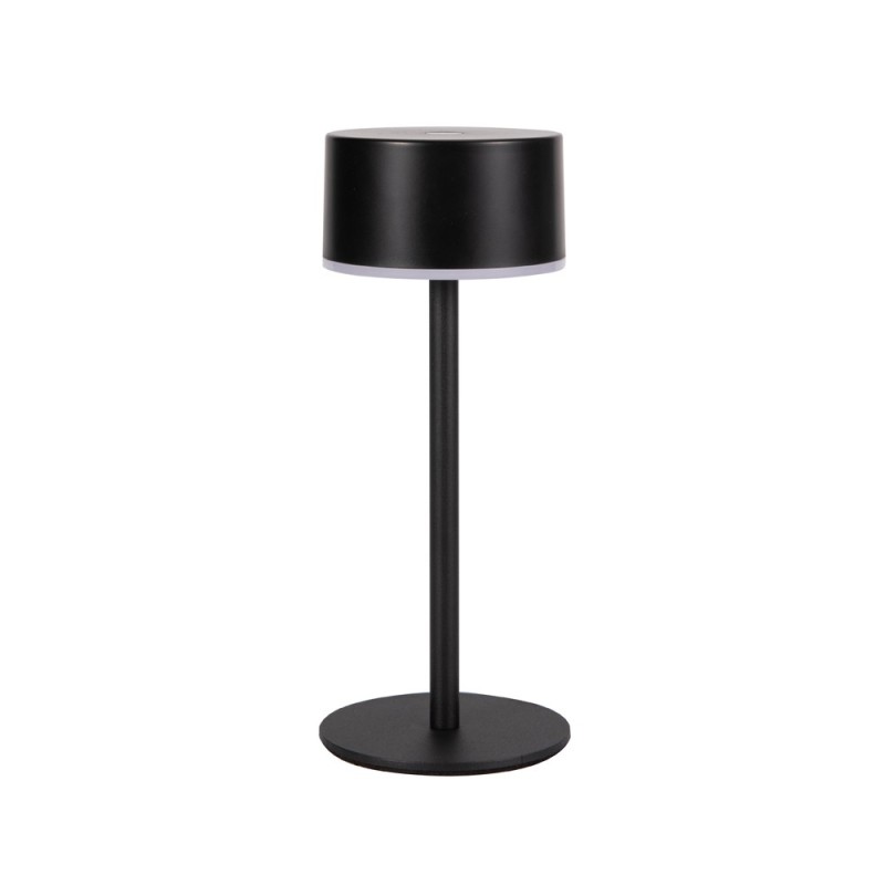 Cristal Record-Pope Black Επιτραπέζιο φωτιστικό LED 2W 180Lm επαναφορτιζόμενο, 3000K IP44