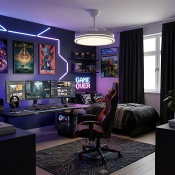 Cristal Record-Night Evo M Λευκό Ανεμιστήρας LED με αναδιπλούμενη λεπίδα 60W 6600Lm CCT Dim