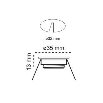 Fit 35 Chrome Fixed Round Recessed Light