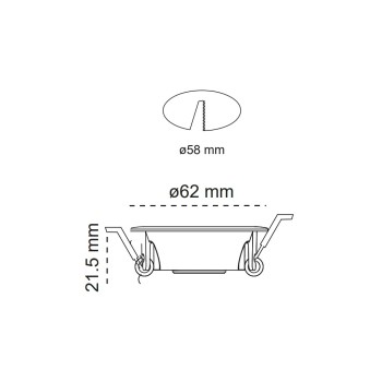 Fit 62 Round Fixed Recessed Light White