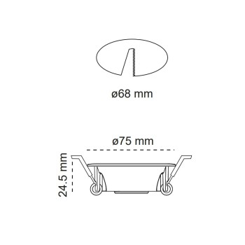 Fit 75 White fixed round recessed light