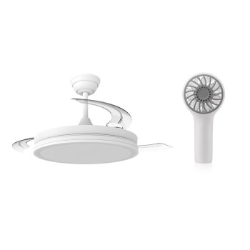 Cristal Record-Night Eco White Ανεμιστήρας οροφής LED 48W CCT/Dim C/Gift
