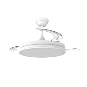 Cristal Record-Night Eco Mate White Ανεμιστήρας LED με αναδιπλούμενη λεπίδα 48W 5280Lm CCT Dim