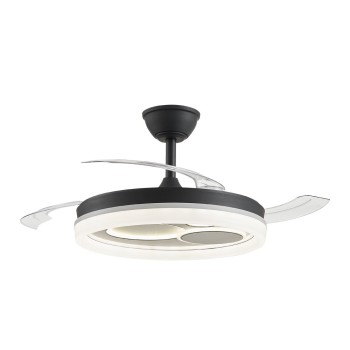 Cristal Record-Naira Eco Black Ανεμιστήρας LED με αναδιπλούμενη λεπίδα 70W CCT Dim